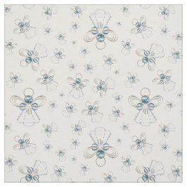 Blauwe Kerst Engel van Geloof Naadloos Patroon Stof