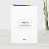 Blauwe kerst feestdagen kaart (Achterkant)