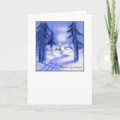 Blauwe kerst feestdagen kaart (Voorkant)