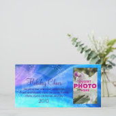 blauwe kerst feestdagenkaart (Staand voorkant)