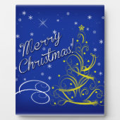 Blauwe kerst fotoplaat (Voorkant)