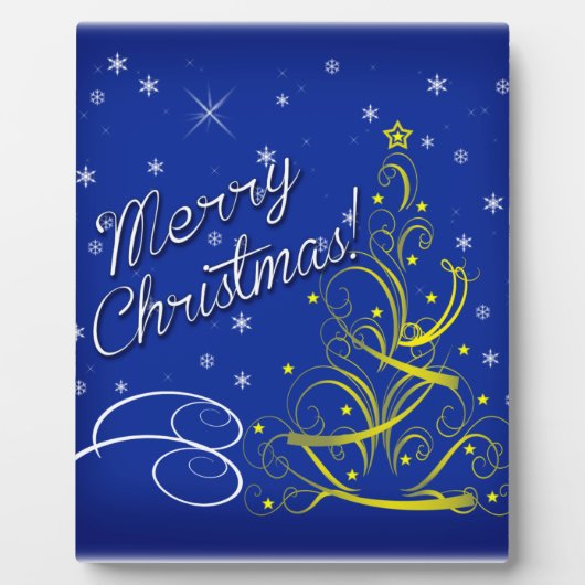 Blauwe kerst fotoplaat (Voorkant)