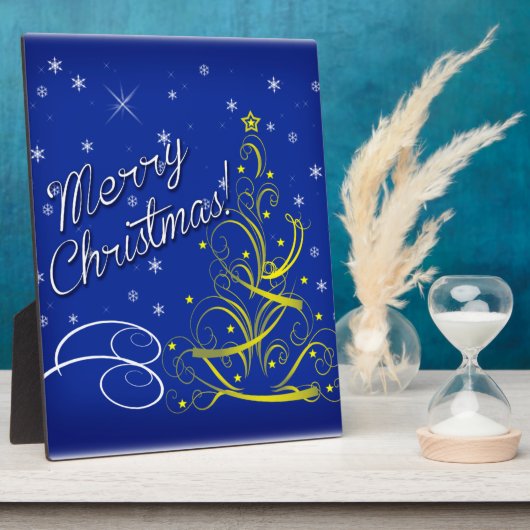 Blauwe kerst fotoplaat (Zijkant)