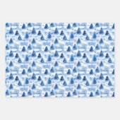 Blauwe kerst inpakpapier vel (Voorkant 3)