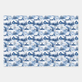 Blauwe kerst inpakpapier vel (Voorkant 2)