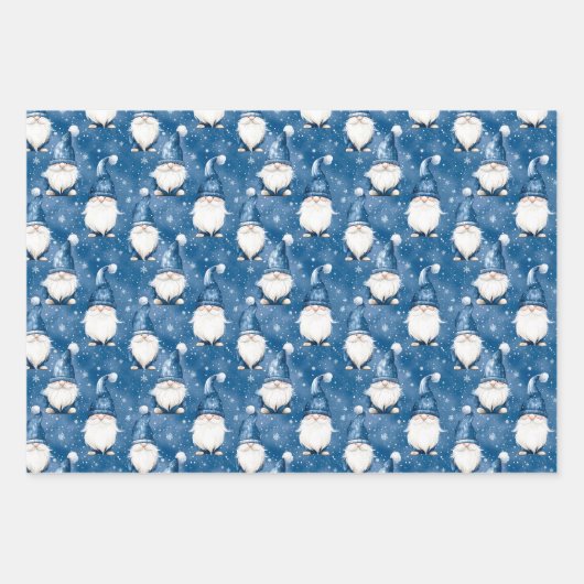 Blauwe kerst inpakpapier vel (Voorkant 2)