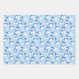 Blauwe kerst inpakpapier vel