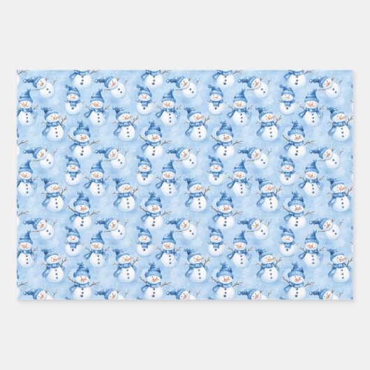 Blauwe kerst inpakpapier vel (Voorkant)