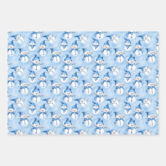 Blauwe kerst inpakpapier vel (Voorkant 3)