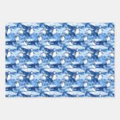 Blauwe kerst inpakpapier vel (Voorkant)