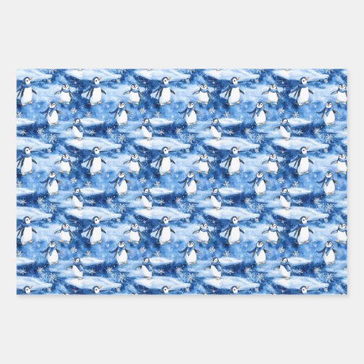 Blauwe kerst inpakpapier vel (Voorkant)