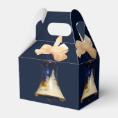 Blauwe Kerst Jingle Bells Favor Geschenkdozen Bedankdoosjes (Achterkant)
