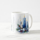 Blauwe Kerst - Kaarsen Koffiemok (Voorkant rechts)