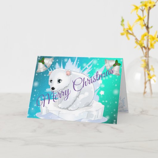 Blauwe kerst kaart (Gele Bloem)