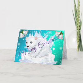Blauwe kerst kaart