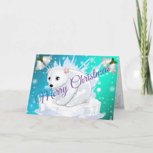 Blauwe kerst kaart (Voorkant)