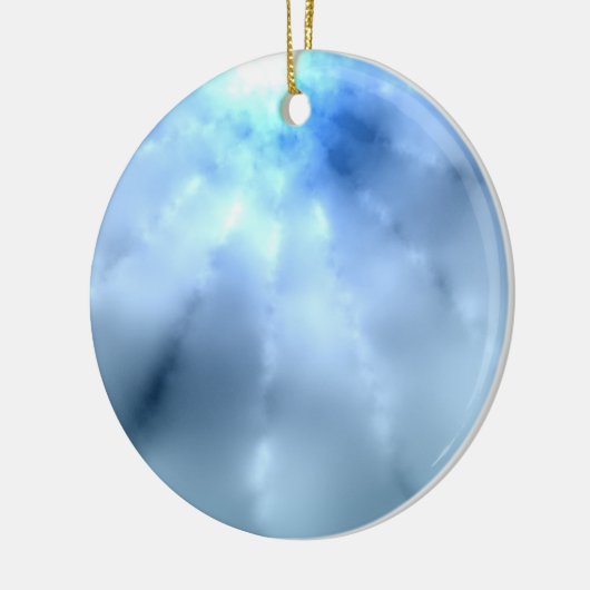 Blauwe kerst keramisch ornament (Links)