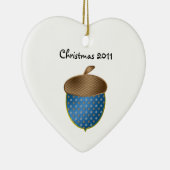 Blauwe kerst kerstversiering keramisch ornament (Rechts)