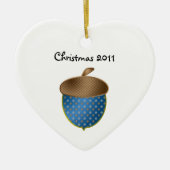 Blauwe kerst kerstversiering keramisch ornament (Voorkant)