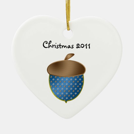 Blauwe kerst kerstversiering keramisch ornament (Voorkant)