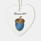 Blauwe kerst kerstversiering keramisch ornament (Links)