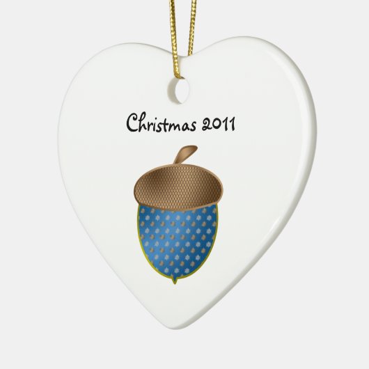 Blauwe kerst kerstversiering keramisch ornament (Links)