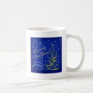 Blauwe kerst koffiemok