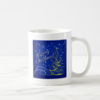 Blauwe kerst koffiemok