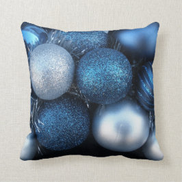 Blauwe kerst kussen