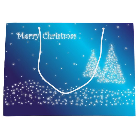 Blauwe kerst large cadeautasje (Voorkant)