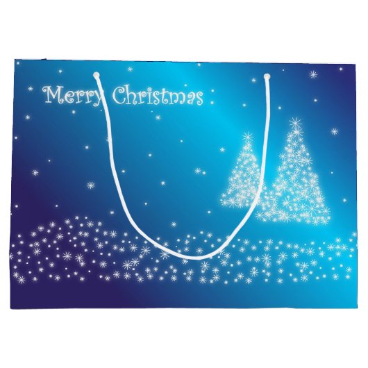 Blauwe kerst large cadeautasje (Achterkant)