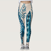 Blauwe kerst leggings (Voorkant)