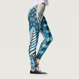 Blauwe kerst leggings