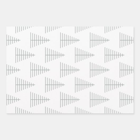 Blauwe Kerst Nordic set van 3 Inpakpapier Vel (Voorkant)