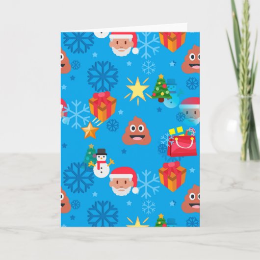 blauwe kerst poep emoji (Voorkant)