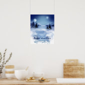 Blauwe kerst poster (Keuken)