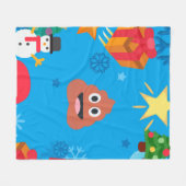 blauwe kerst pover emoji fleece deken (Voorkant (Horizontaal))