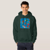 blauwe kerst pover emoji hoodie (Voorkant volledig)