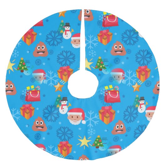 blauwe kerst pover emoji kerstboom rok (Voorkant)