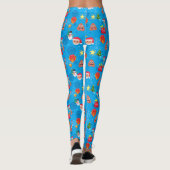 blauwe kerst pover emoji leggings (Achterkant)