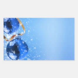 Blauwe kerst rechthoekige sticker