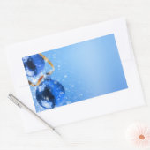 Blauwe kerst rechthoekige sticker (Envelop)