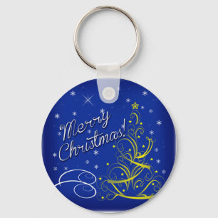 Blauwe kerst sleutelhanger