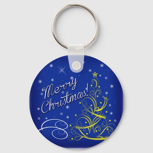 Blauwe kerst sleutelhanger (Voorkant)