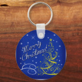 Blauwe kerst sleutelhanger (Voorkant)
