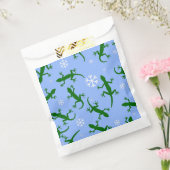 Blauwe kerst sneeuwvlokken gekko's bedankzakje (Gezegeld)