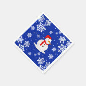 Blauwe kerst Snowman Snowflakes Servet (Hoek)