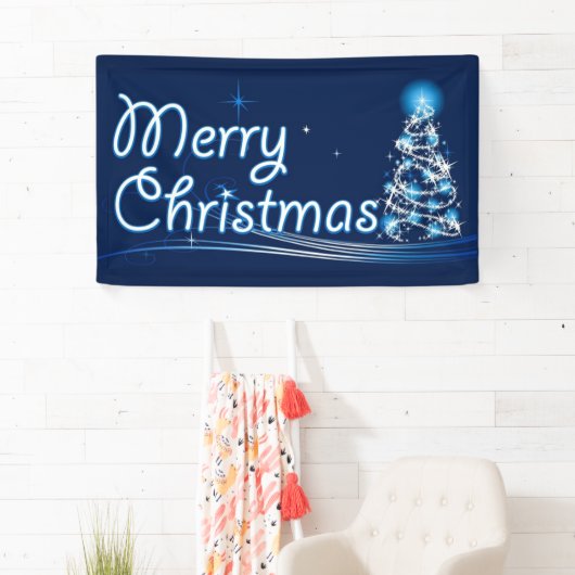 Blauwe kerst spandoek (Insitu)