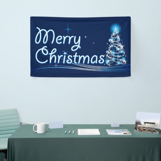 Blauwe kerst spandoek (Beurs)