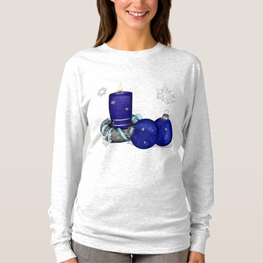 Blauwe kerst t-shirt (Voorkant)